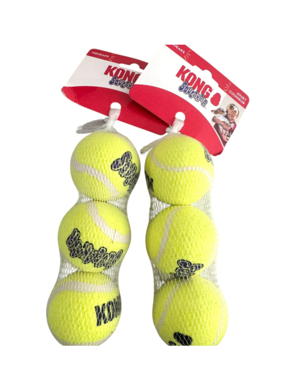 KONG Squeak Tennis Balls for Dogs Yellow 2 pack